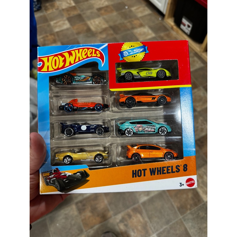 Hot Wheels 8 Pack Die-Cast Toy Cars 1:64 Scale Corvette Honda Civic Si